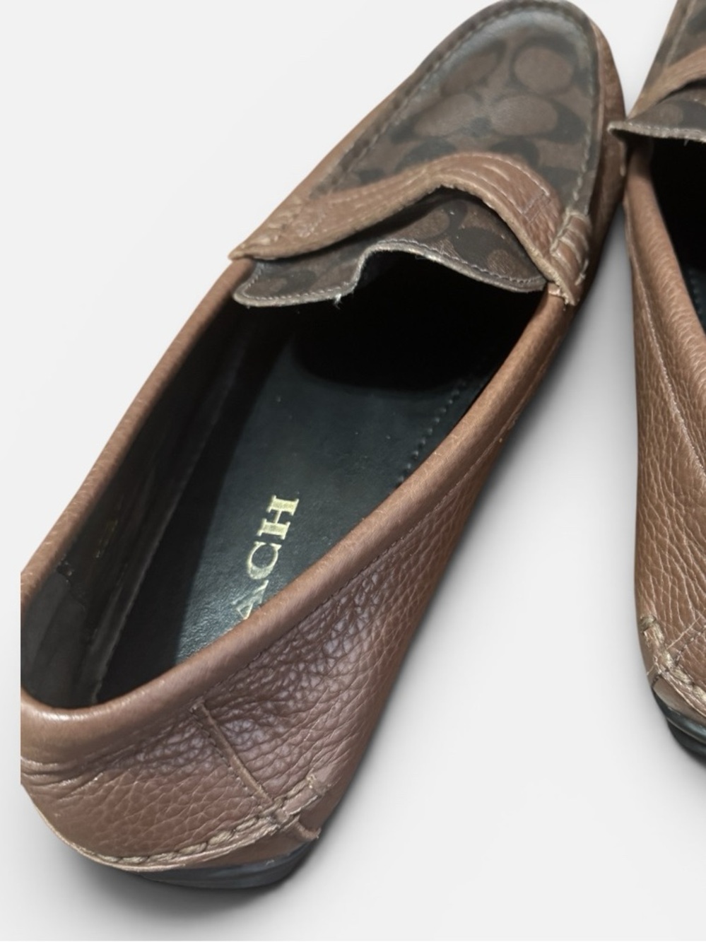 Coach Mott Men’s Penny Driver Loafers in a brown signature logo canvas Sz. 12 - Picture 7 of 11